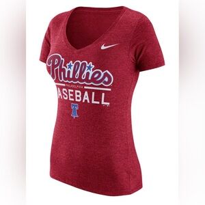 Nike Women's Red Phillies Baseball Graphic Tee